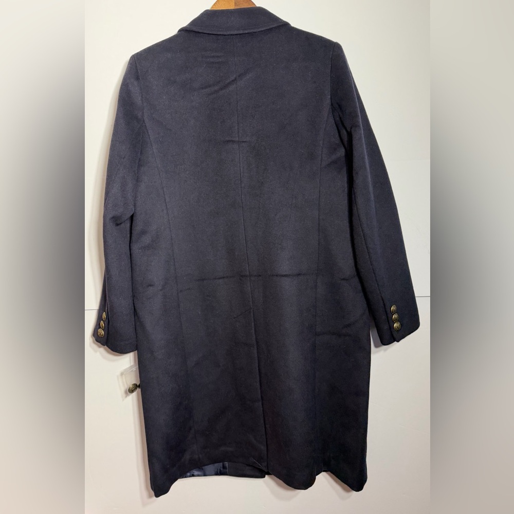 Lauren Ralph Lauren Classic Crest Patch Wool Blend Navy Winter Coat NWOT - Picture 3 of 16